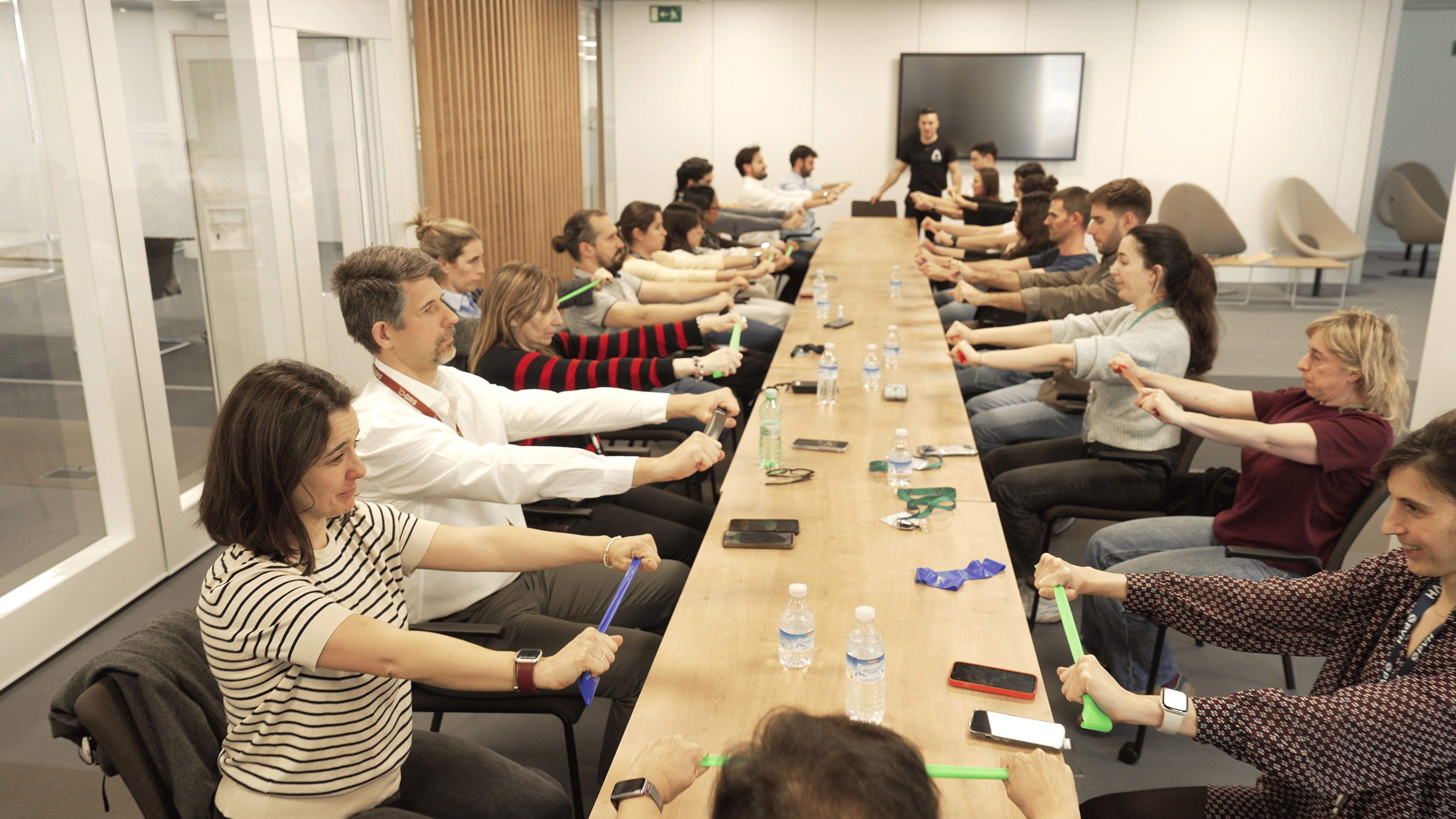 Sesión de bienestar corporativo